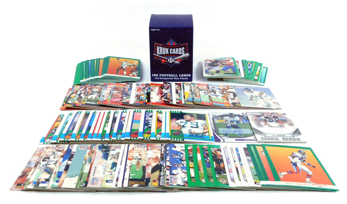 Sports Trading Cards, 100-Card NFL Football Assortment in Mixed Retail Pack Presentation for Collectors