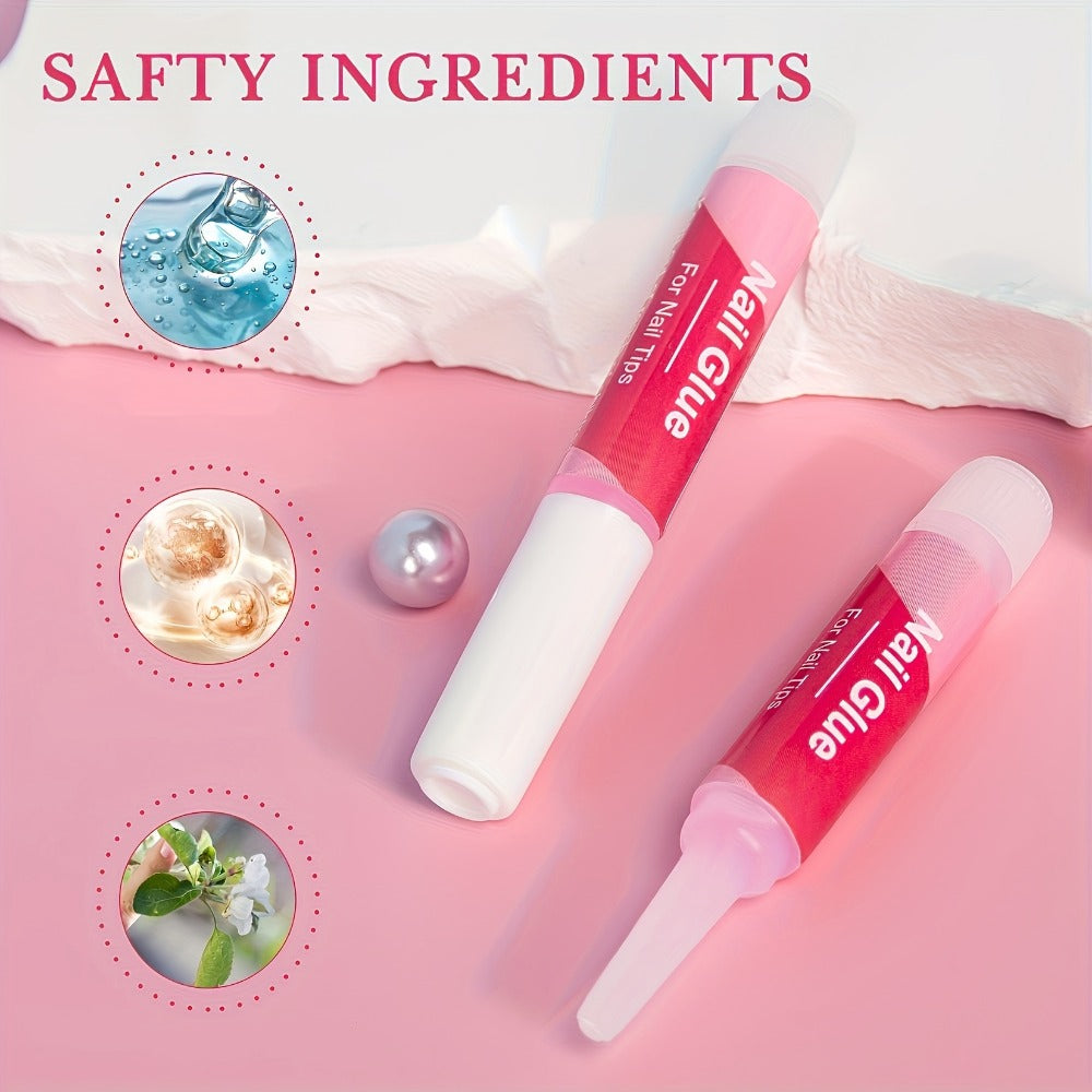 Nail Glue Set, KROFAUE 28 Precision-Tip Tubes at 2g Each for Press-On Nails, Nail Tips and Nail Art