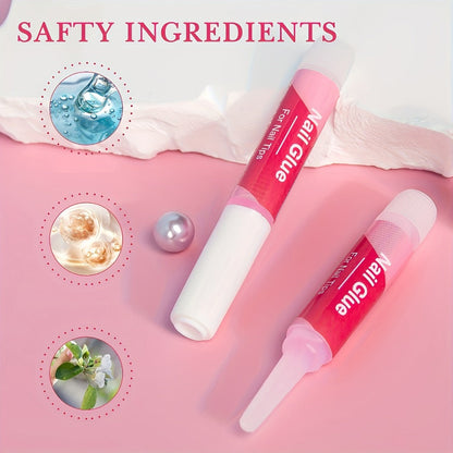 Nail Glue Set, KROFAUE 28 Precision-Tip Tubes at 2g Each for Press-On Nails, Nail Tips and Nail Art