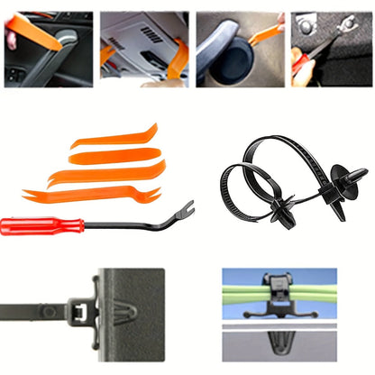 Car Body Clips Fasteners Assortment Kit 735/740pcs – 23 Sizes Nylon Bumper Fender Rivets with Zip Ties & Fastener Remover Tool