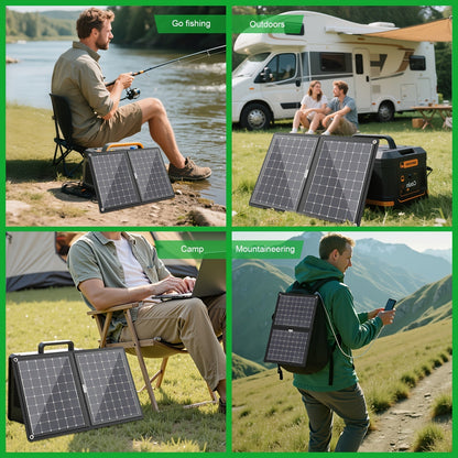 Solar Panel Charger, Foldable Portable Camping RV Power Station Laptop for Garden, Patio and Yard Use