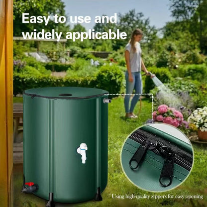 Collapsible Water Tank Large Capacity – Foldable Rainwater Collection System, Drinking Water Safe, 52 to 200 Gallon Options for Irrigation