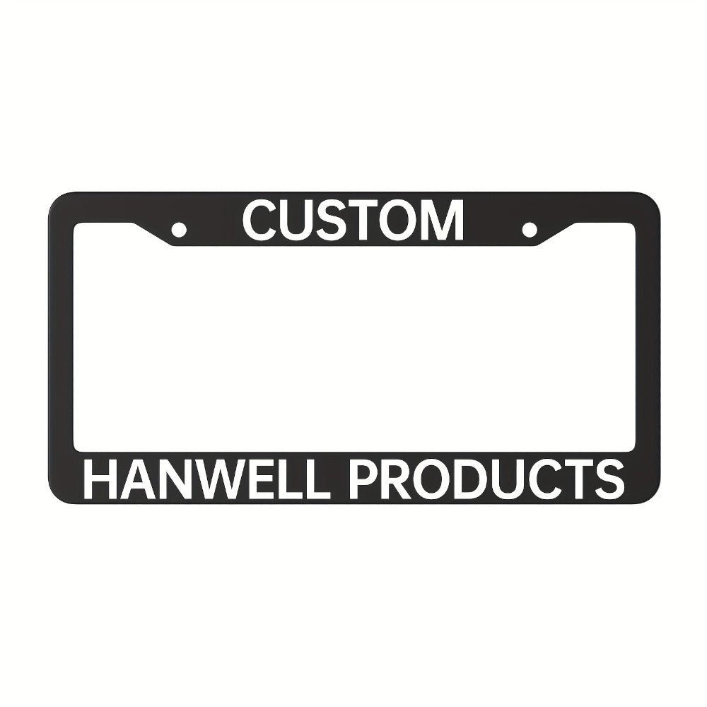 Custom License Plate Frame – 6 Font Styles, Heavy-Duty Weather-Resistant Car Tag Holder, Personalized Front & Rear License Plate Border