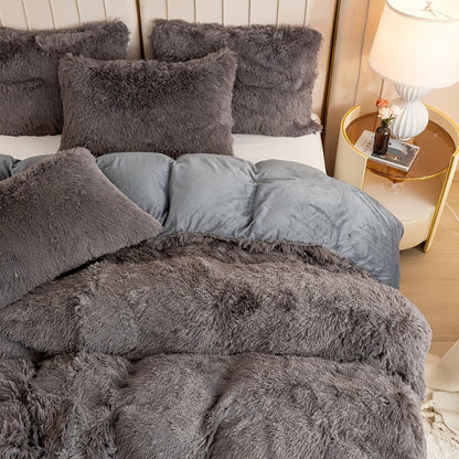 Plush Duvet Cover 100% Polyester Soft Warm Zipper Closure Cozy Bedroom Bedding Twin Full Queen King Solid Tie Dye 14 Colors for Bedroom