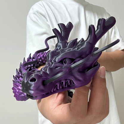 3D Printed Dragon 35.4 Inch with Flexible Joints – Articulated Poseable Dragon Figurine for Car Dashboard, Home Decor & Desk Display