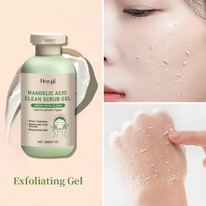 Mandelic Acid AHA Exfoliating Gel & Five-Finger Mud Scrubber Glove 2-Piece Set for Bath Time, Home Spa and Personal Care
