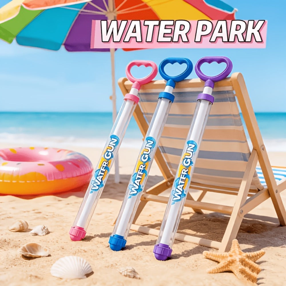 Firework-Shape Manual Water Blaster Set with Three or Six Pull-Push Wands in Blue, Purple and Pink