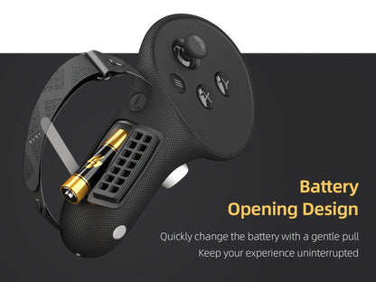 Meta Quest 3 & 3S Controller Grip Cover Silicone Hand Strap Protector – Anti-Throw Knuckle Strap Adjustable Battery Opening VR Controller
