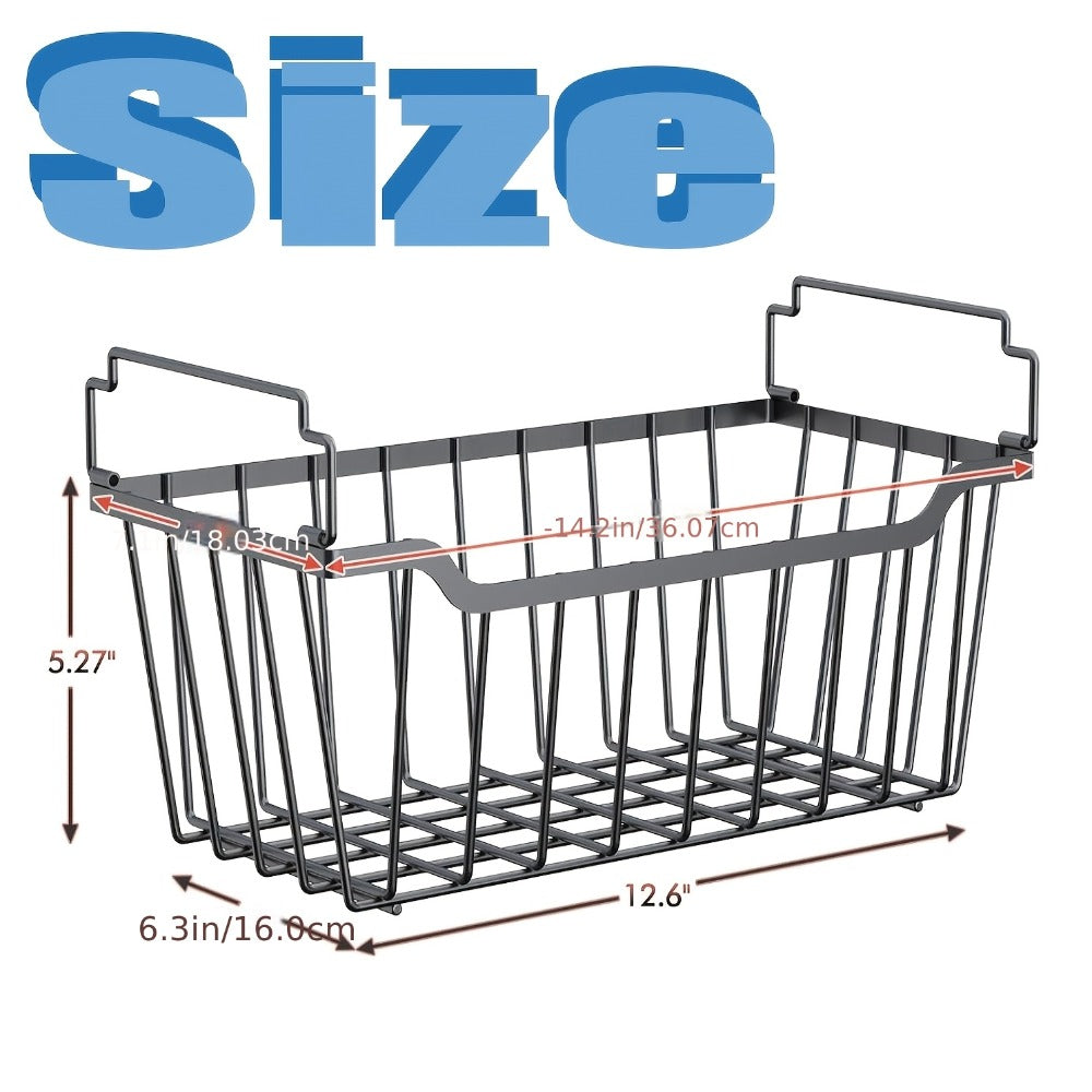 Freezer Organizer Bins Stackable with Foldable Handle - Chest Freezer Storage Baskets Rack, Space Saving Refrigerator Organizer Bins