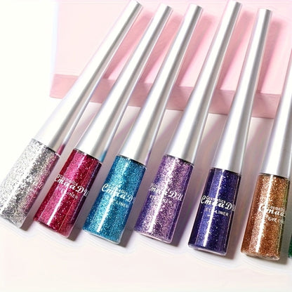 Glitter Liquid Eyeliner Set 16 Colors Waterproof Shimmer Metallic Eye Liner Pen Kit – Long-Lasting Smudge-Proof Sparkle Eye Makeup for Party