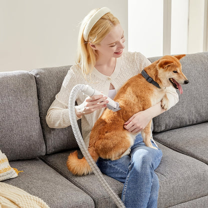 Pet Grooming Vacuum Cleaner with Cordless Clipper – 5-in-1 Grooming Kit for Dogs & Cats, 3 Suction Modes, Low-Noise, 5 Grooming Tools