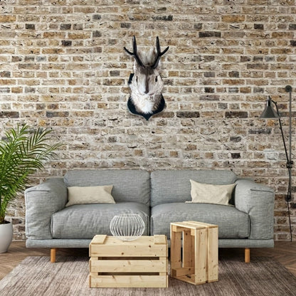 Jackalope Wall Mount Faux Taxidermy Rabbit Head with Antlers - Whimsical 3D Resin Animal Wall Art for Home