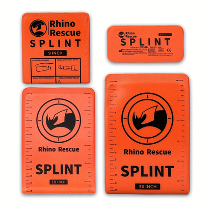 Emergency Splint Set 4pcs – Rollable First Aid Splints in 4 Sizes (36", 18", 9", 4"), Lightweight Compact Medical Splint for Outdoor