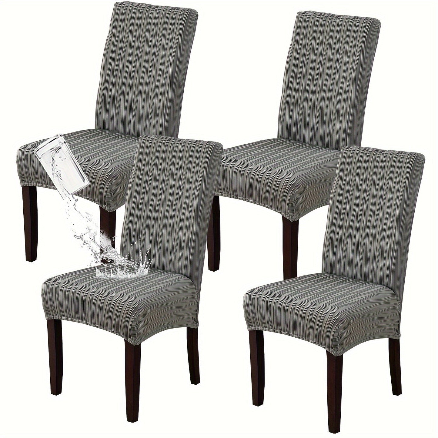 Dining Chair Covers Stretch Slipcovers Set of 4 or 6, Stain Resistant Removable Chair Protector for Home Kitchen Restaurant Wedding