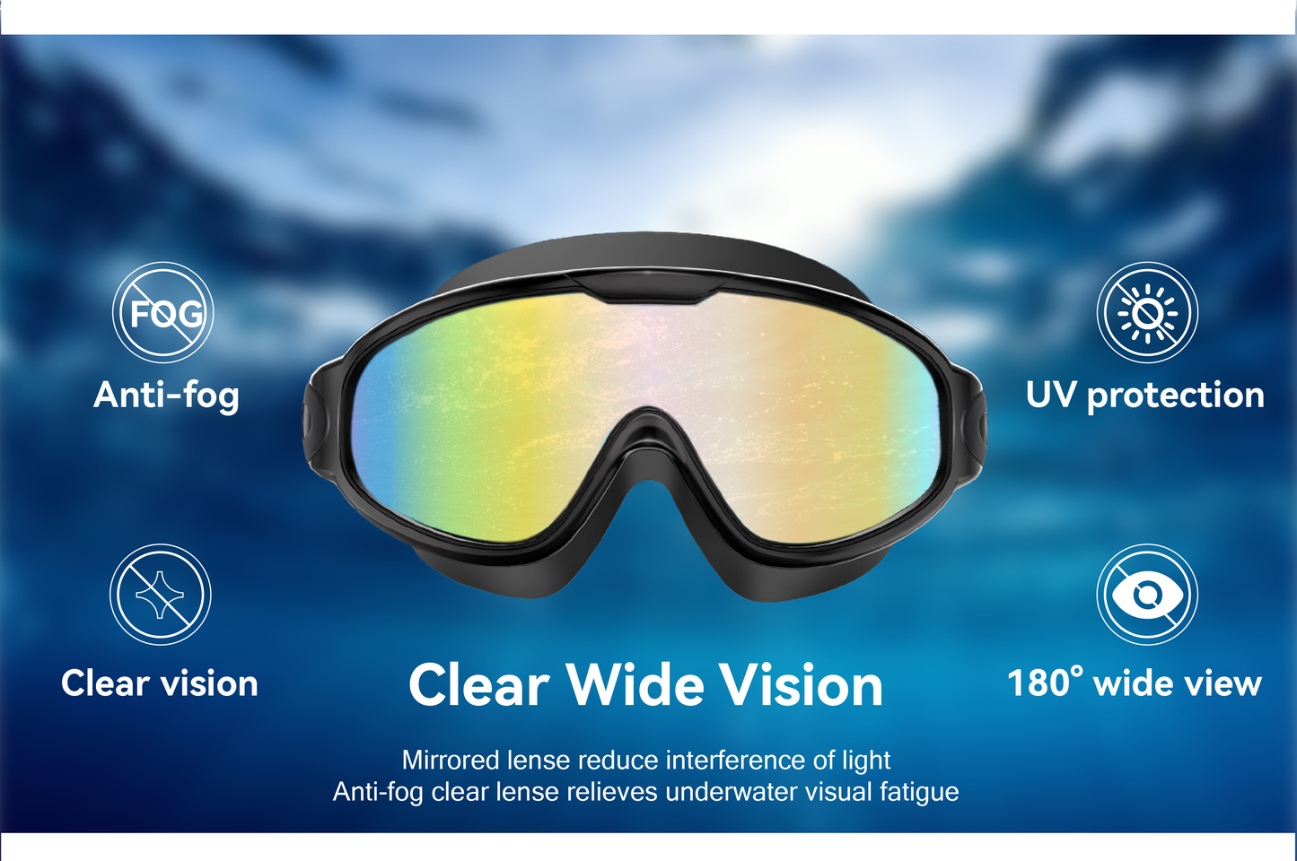 Anti-Fog Swim Goggles 2-Pack – Leak-Proof, UV Protection, Adjustable Fit for Adults, Youth, Men & Women | Pool & Beach Goggles