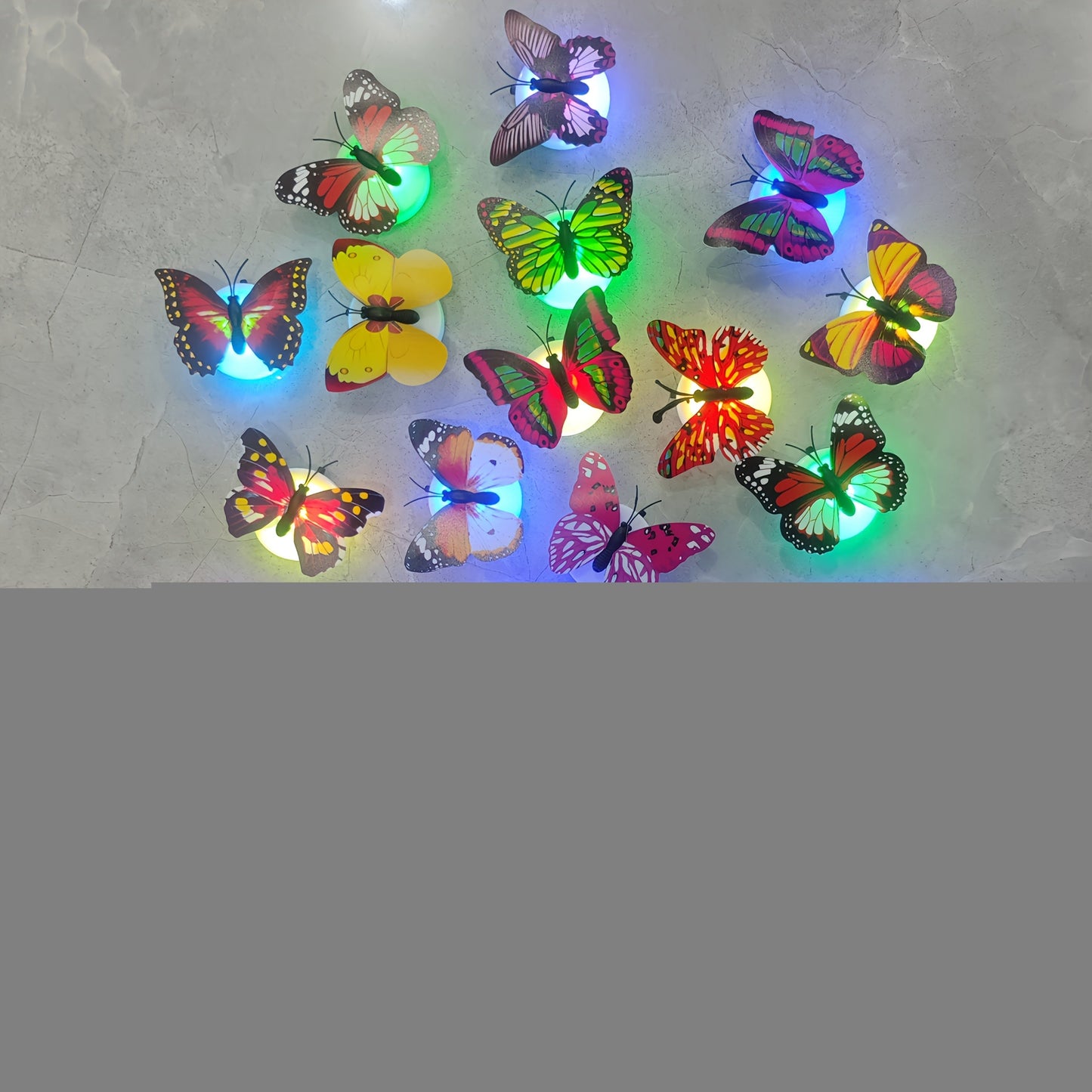 LED Butterfly Wall Stickers 30pcs 3D Glowing Butterfly Decorations Night Light Colorful Wall for Entryways, Bedrooms and Living Spaces