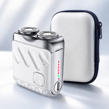 Mini Double-Head Electric Shaver with Travel Case in White, Orange or Black and 2.5-Inch Height