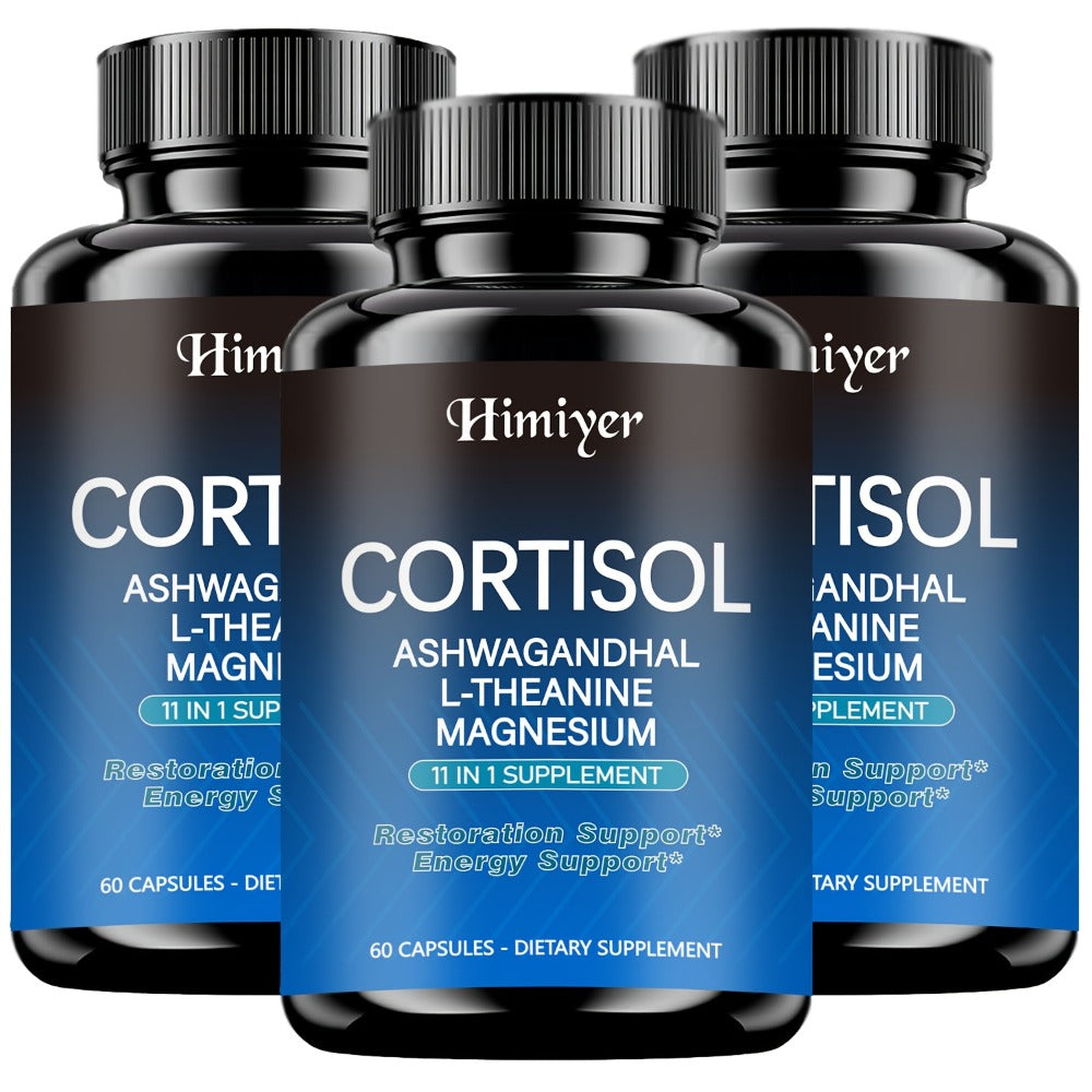 Dietary Supplement Capsules with Himiyer Label, Ashwagandha, L-Theanine, Magnesium and 60 Count
