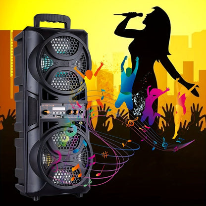 Portable PA Speaker Dual 6.5-Inch RGB Karaoke System with TWS, USB, AUX, FM and Remote Control