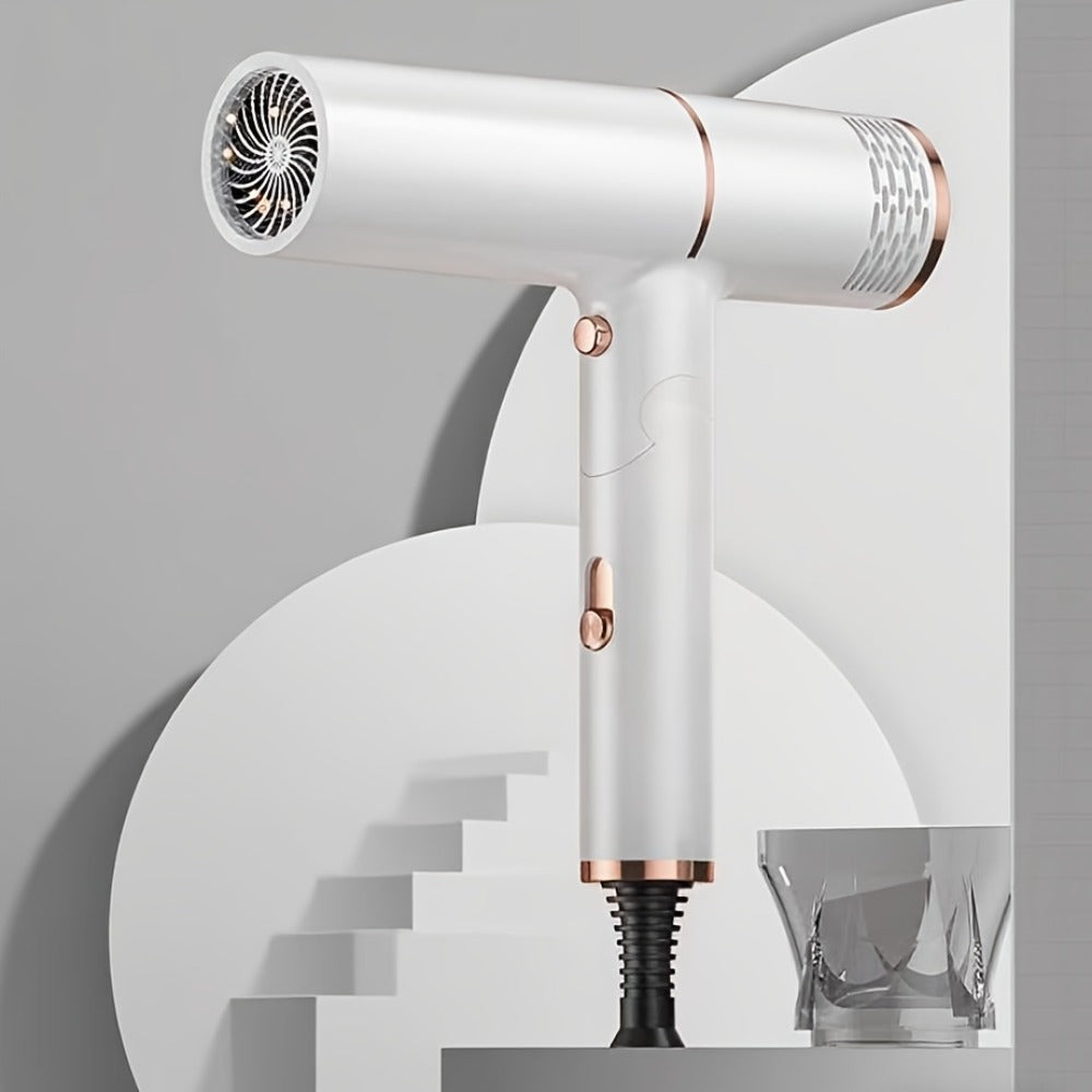 Foldable Hair Dryer with Storage Stand, Concentrator-Style Nozzle, Hot and Cold Air Labels and Four Colors