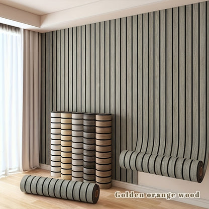 3D Wood Grain Wall Panels Self-Adhesive Peel and Stick Soundproof Grid Board Thick Matte, for Entryways, Bedrooms and Living Spaces
