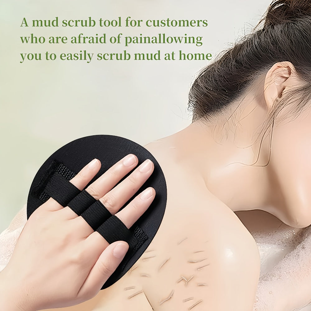 Mandelic Acid AHA Exfoliating Gel & Five-Finger Mud Scrubber Glove 2-Piece Set for Bath Time, Home Spa and Personal Care