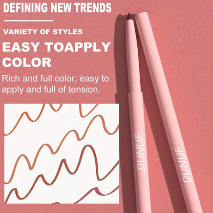 Waterproof Lip Liner Set 12 Pcs 2-in-1 Matte Lipstick Pencil Long Lasting Rich Pigment Smooth Glide Lip Color Kit Nude to Bold Shades