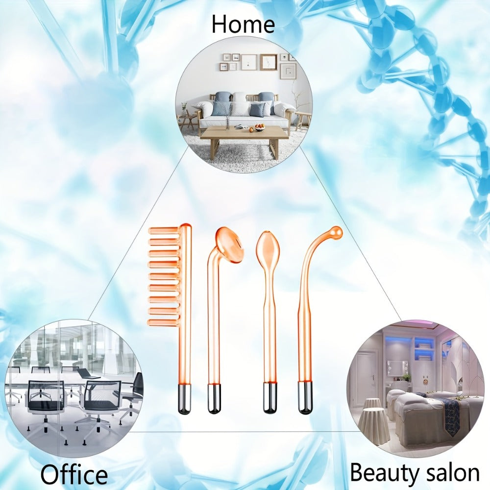 High Frequency Facial Massager 4-in-1 Skin Care Stick Portable Home Use Acne Treatment Rejuvenation Beauty for Home or Salon Spa Use