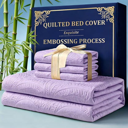Quilt Coverlet Set 2-3 Piece Lightweight Microfiber Bedspread Coin Pattern Soft Skin-Friendly Anti-Allergy Machine Washable Twin Full Queen
