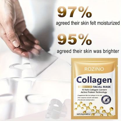 Bio-Collagen Powerful Moisturizing Face Mask Set 20pcs | Deep Hydration Anti-Aging Skincare for Dry Dull Sagging Skin | Facial Masks for Men
