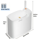 Bathroom 2-in-1 trash can + 12 disposable brush heads