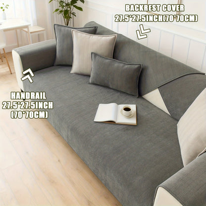 Sofa Cover Ribbed Chenille Stretch Panels for 1 to 4 Seats, Armrests or Cushions with Model-Specific Size and Color Options