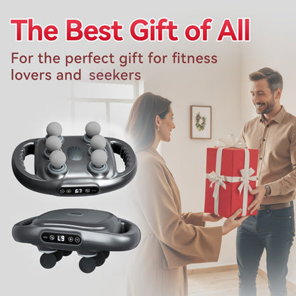 Tapping Massage Gun with 6 Interchangeable Heads, USB Rechargeable Handheld Deep Tissue Vibration Massager for Back