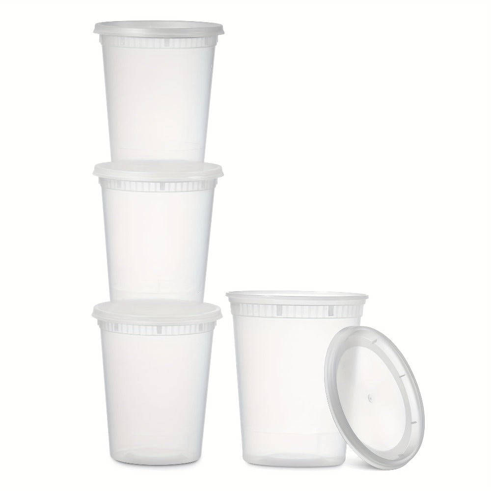 Food Storage Containers 48-Set 32 oz PP Cup and Lid Pack for Portion and Refrigerator Organization