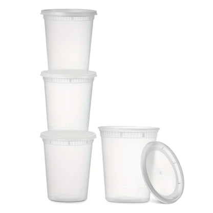 Food Storage Containers 48-Set 32 oz PP Cup and Lid Pack for Portion and Refrigerator Organization