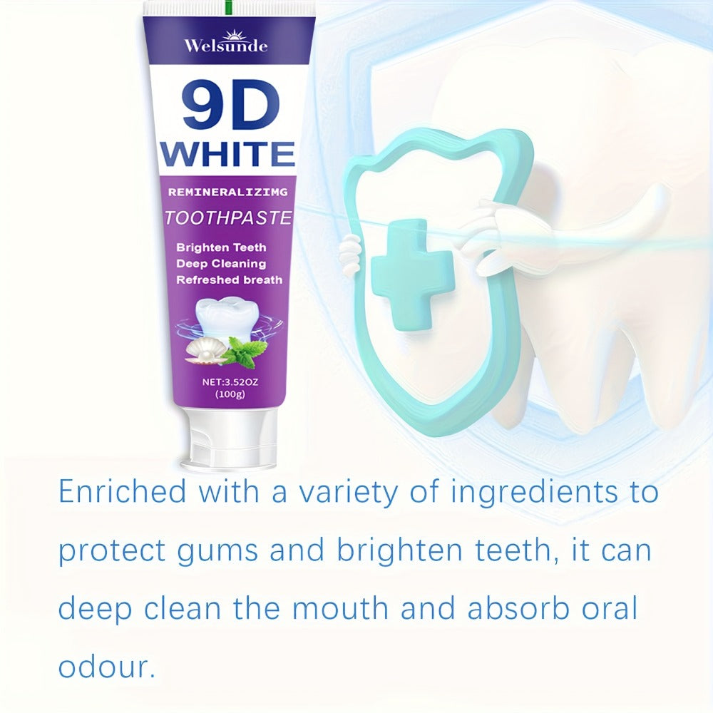 Two-Pack 100g Purple Mint Toothpaste with Hydroxyapatite and Niacinamide Listed on Ingredient Panel