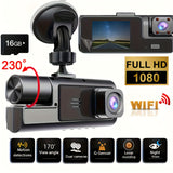 Dual-lens dashcam + 16G+ WIFI