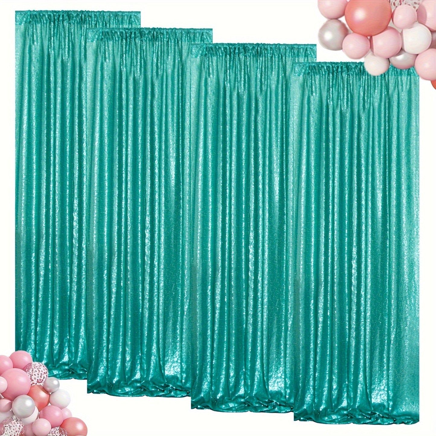 Sequin Backdrop Curtain for Party Wedding – 4x8ft Shimmering Glitter Curtain for Birthday Photo Booth Stage Decoration, Easy Hang