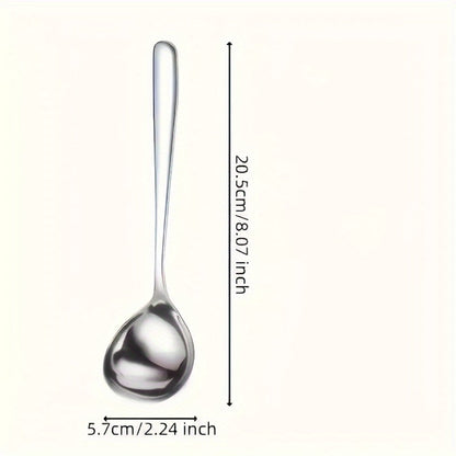 Kitchen Utensils Long-Handle 304 Stainless Steel Soup Spoon Set in 4, 8 or 12 Piece Packs for Serving