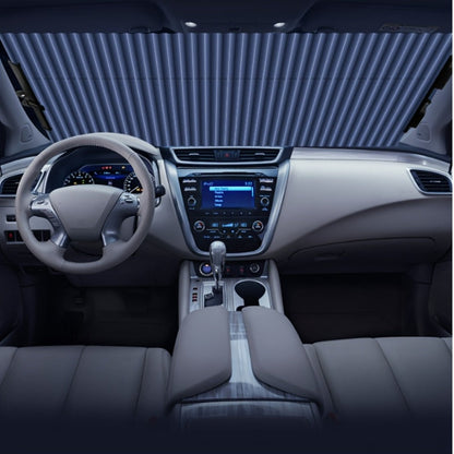 Retractable Windshield Visor Aluminum Automatic Foldable Car Sun Shade UV Protection Thermal Blind Easy Attach Front Window Sunshade Heat