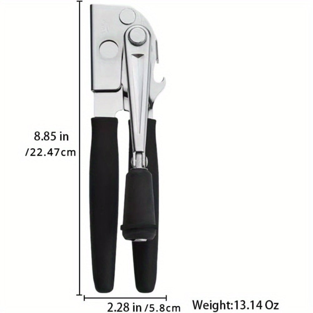 Manual Can Opener Stainless Steel Commercial Grade with Handle Dual Can and Bottle Opener for Restaurant and Home Kitchen Use