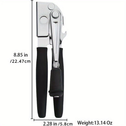 Manual Can Opener Stainless Steel Commercial Grade with Handle Dual Can and Bottle Opener for Restaurant and Home Kitchen Use