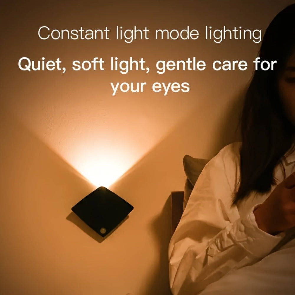 Magnetic LED Motion Sensor Wall Light USB Rechargeable, Wireless Night Light for Hallway, Stairs