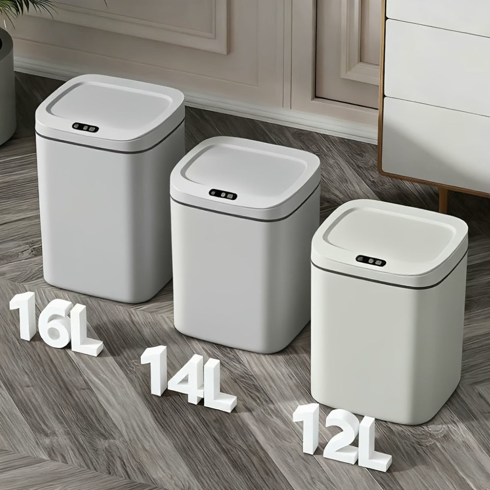 Motion-Activated Touchless Trash Can with Lid, Smart Sensor Waste Bin for Kitchen, Bathroom, Office & Home