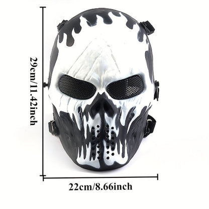 Skeleton Mask Halloween Costume Polyester Black White Camouflage Design for Adults Ages 18+