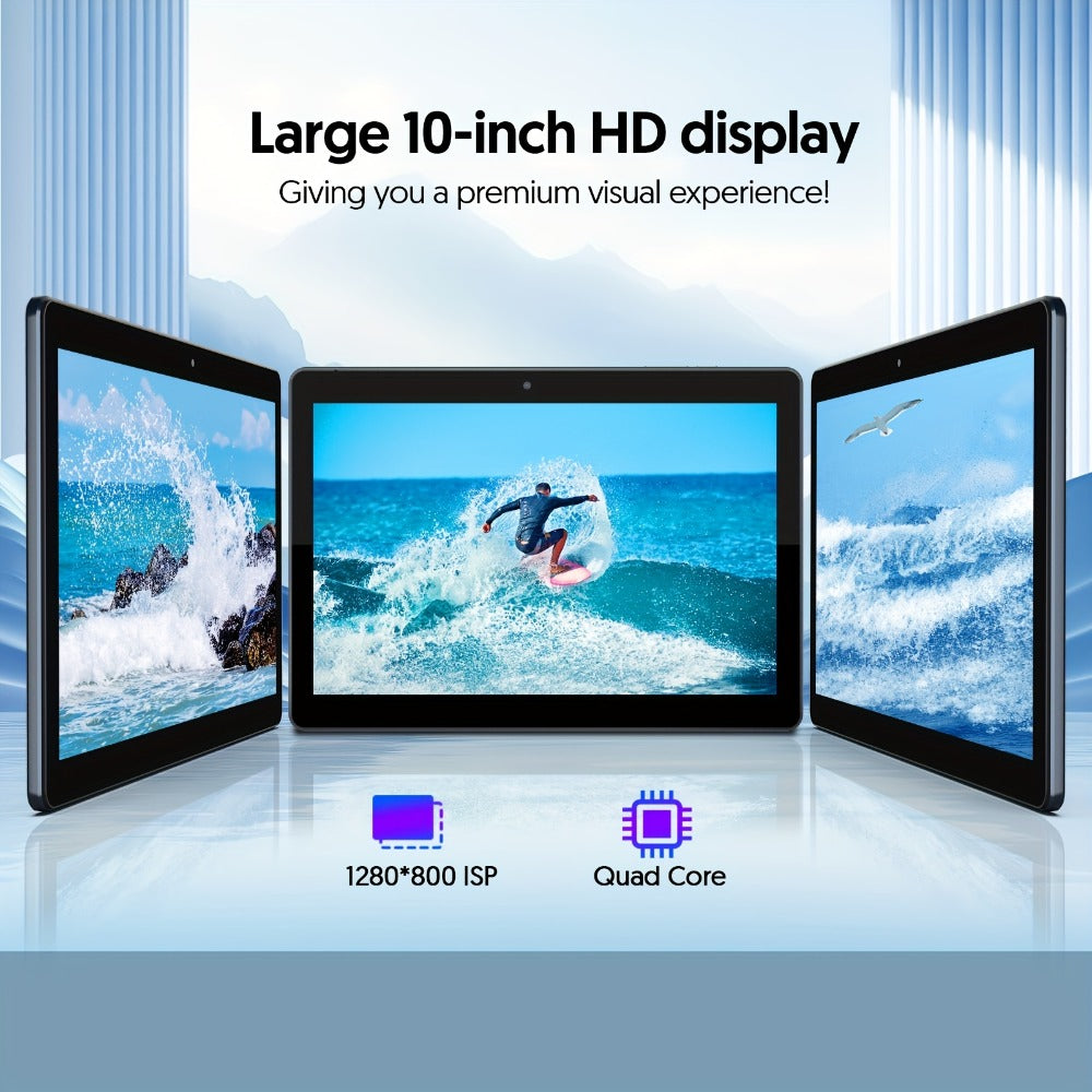 Android Tablet 10-Inch 2-in-1 with 1280x800 IPS Display, 64GB Internal Storage and Keyboard Bundle Options