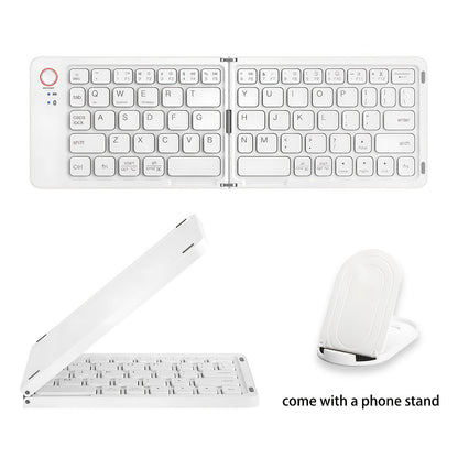 Double-Fold Pocket Bluetooth Keyboard Rechargeable Ultra- Travel Wireless Keyboard Compatible for an Everyday Personal Care Routine