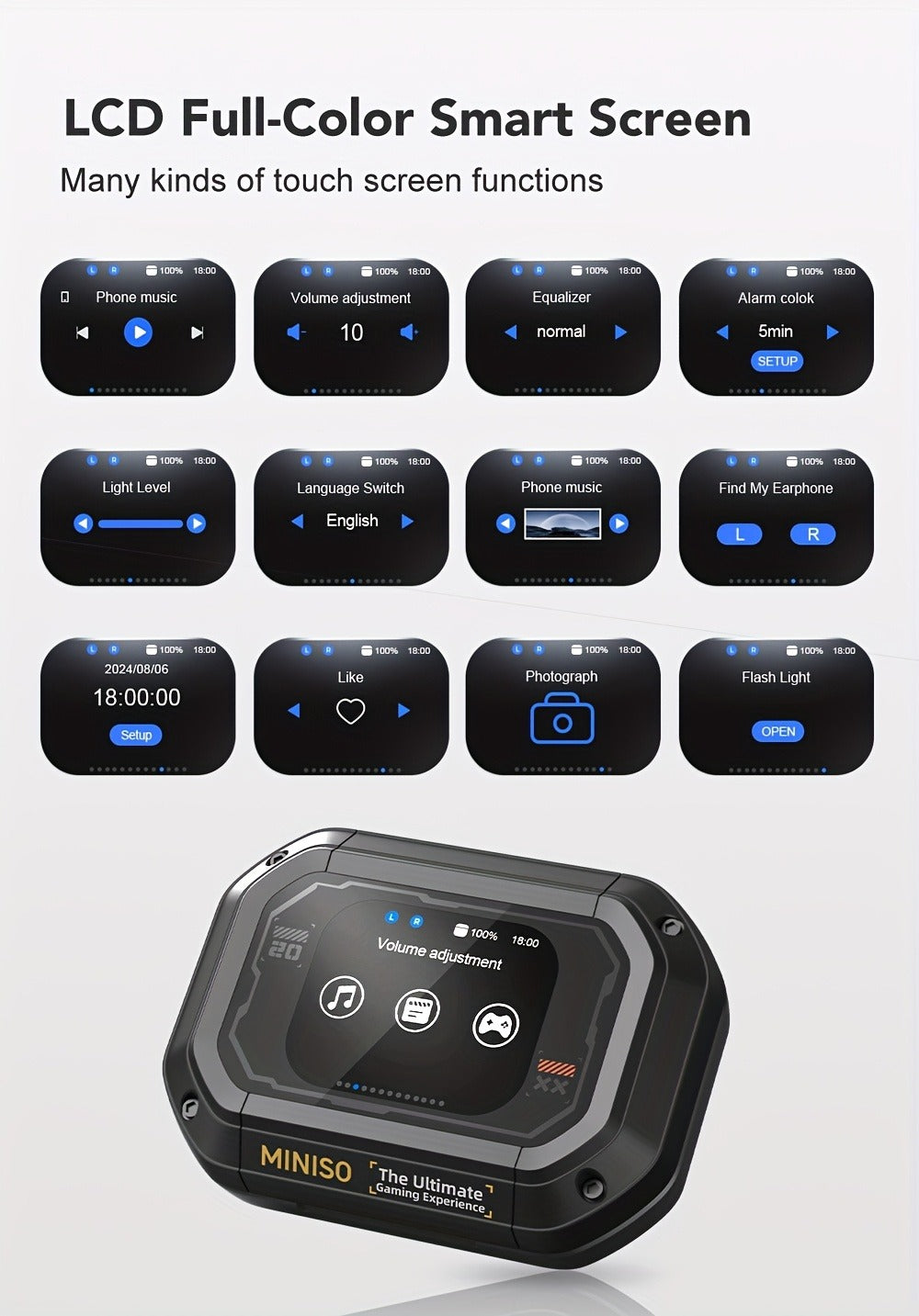 AI Translation Wireless Earbuds Real-Time 135 Languages Open-Ear Design Full-Color Touch Screen for an Everyday Personal Care Routine