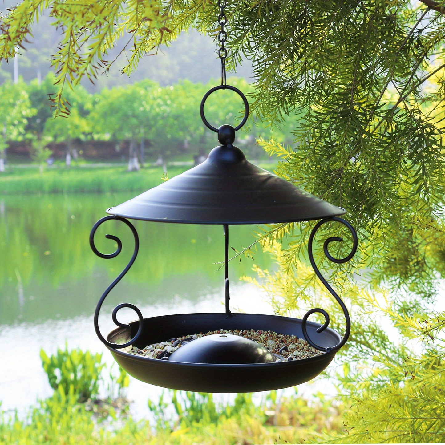 Bird Feeder, Hanging Metal Outdoor Garden Yard Decor Bird Lover Gift for Garden, Yard and Pest Management