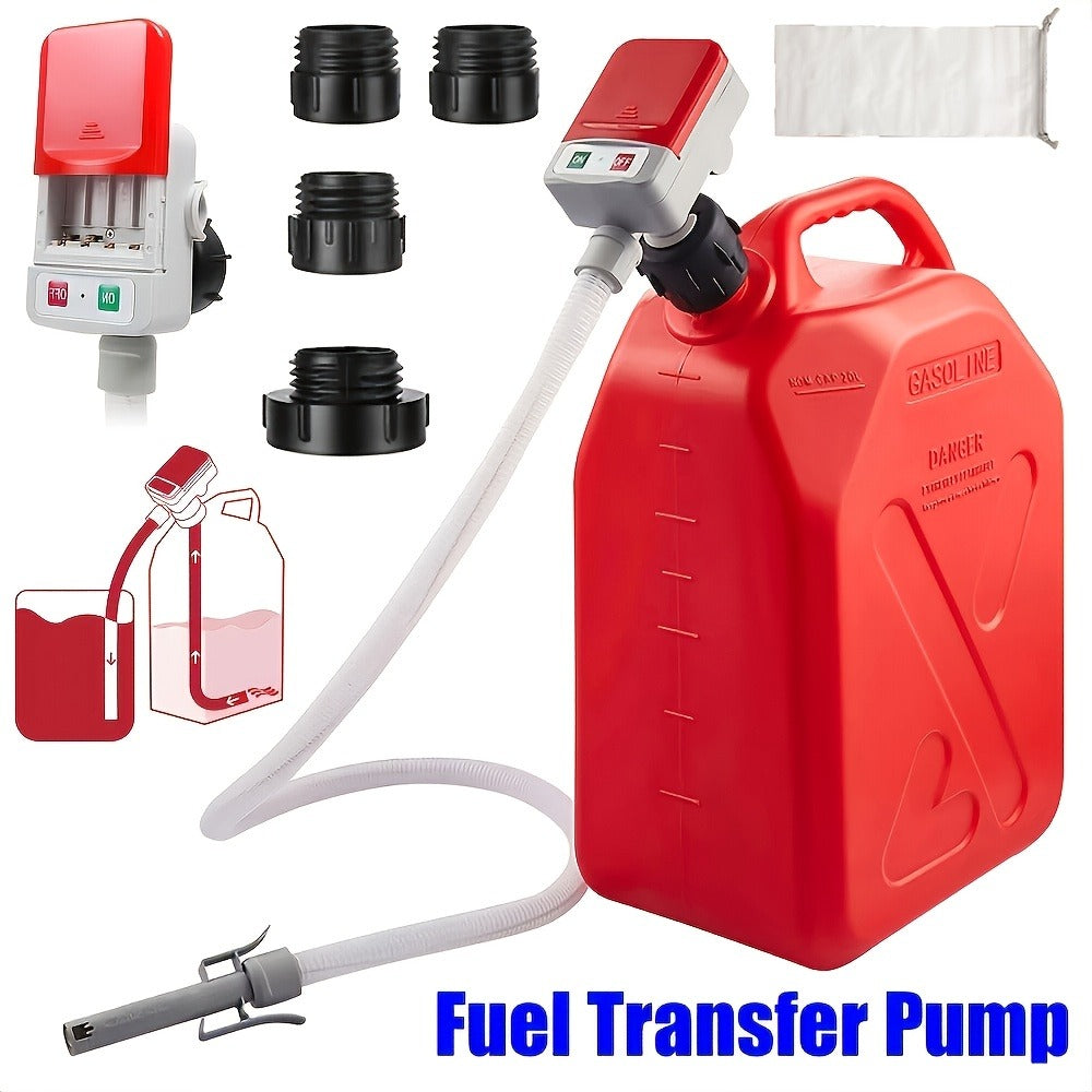 Automatic Fuel Transfer Pump with Auto-Stop – 3.2 GPM, 51" Extra Long Hose, Battery & USB Powered | Portable Gas Can Pump for Gasoline